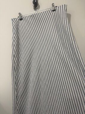 a new day White Midi Skirt with Navy Pinstripes